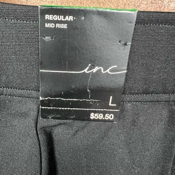 INC International Concepts Skirt Black Faux Leather Front Stretch Slip On Large - Picture 7 of 11